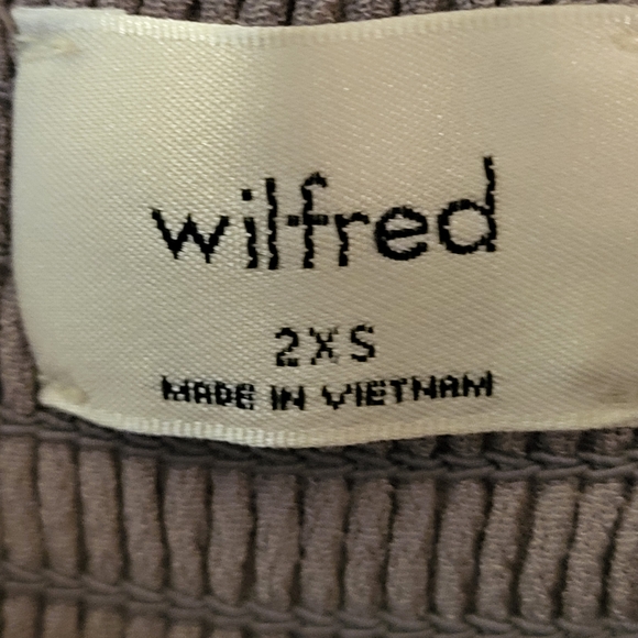 NWT Aritzia Wilfred Wide Leg Smocked Jumpsuit in 'Gull Grey'  - Size 2XS - Picture 5 of 7